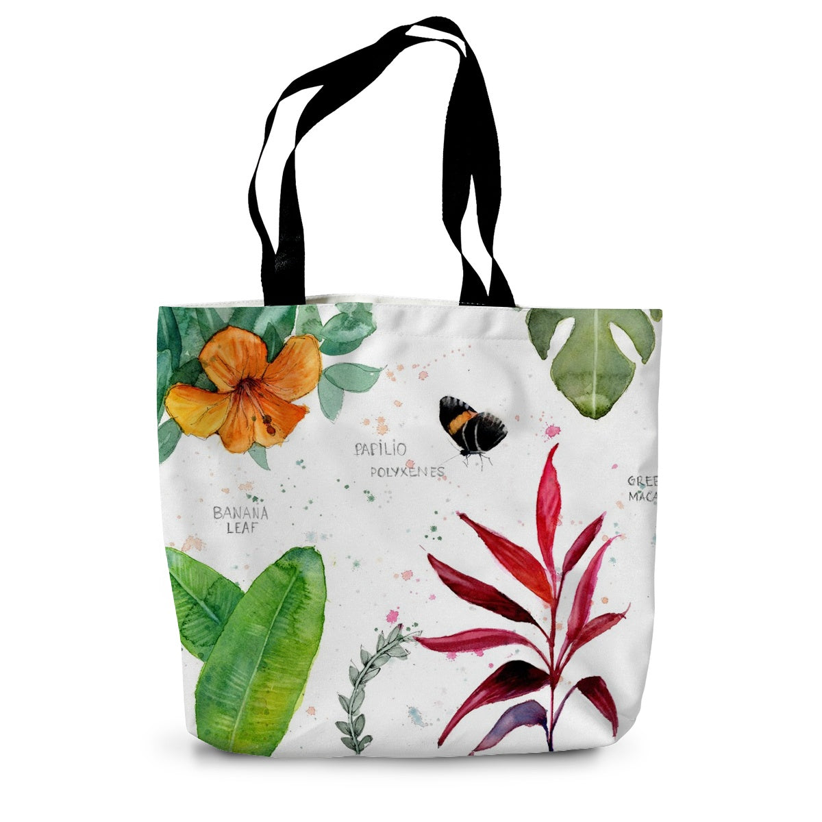 Green Macaw Canvas Tote Bag