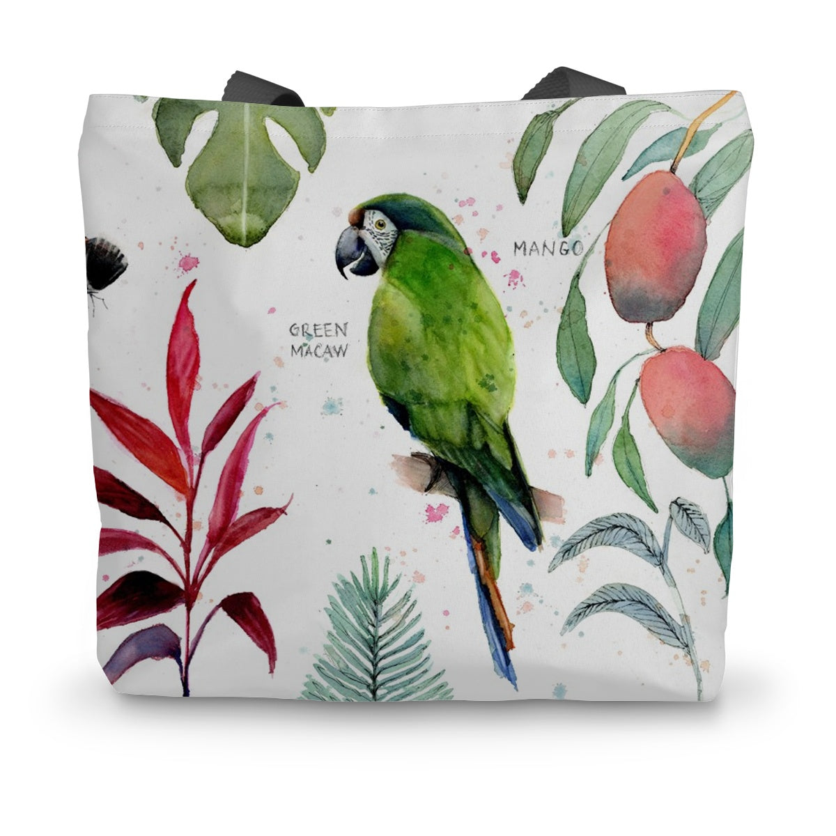 Green Macaw Canvas Tote Bag