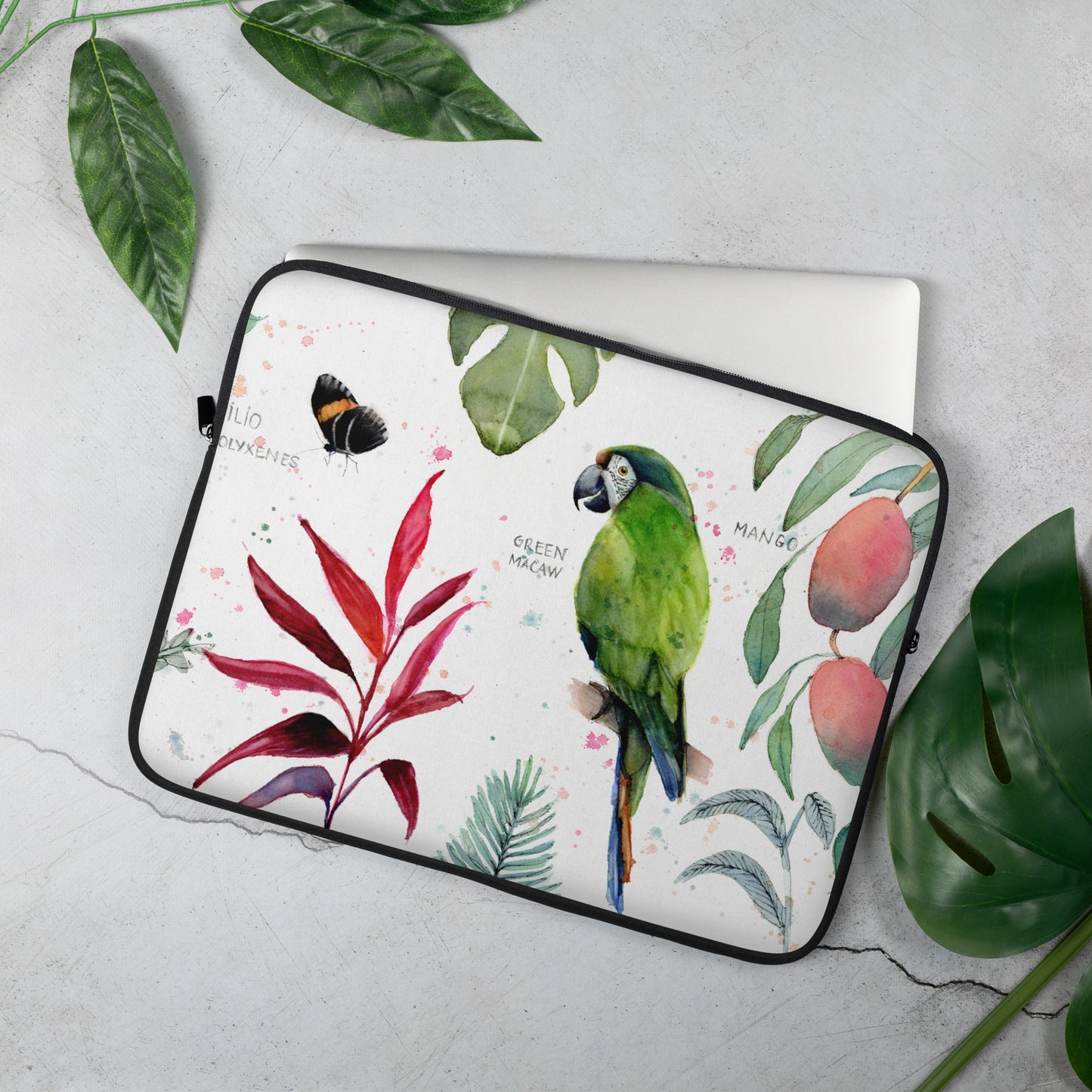 Green Macaw Tablet-Laptop Sleeve