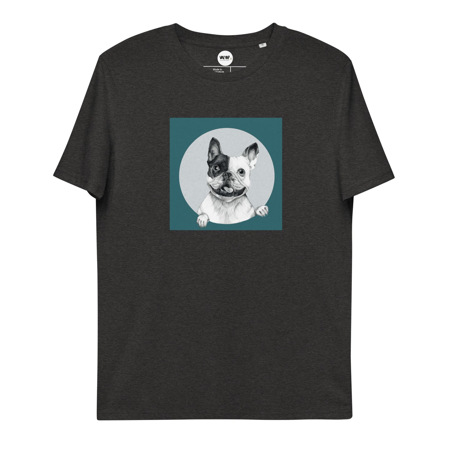 Pug Dog Illustartion Unisex  Organic Cotton T-shirt